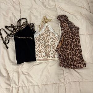 Leopard Print Women's Tops Set